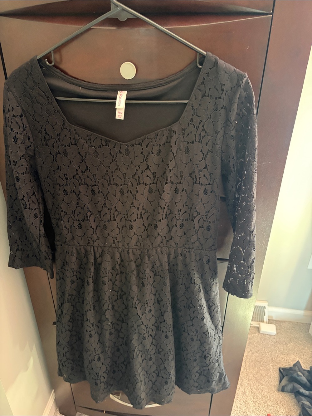Xhilaration Black Lace Fit-and-Flare Dress